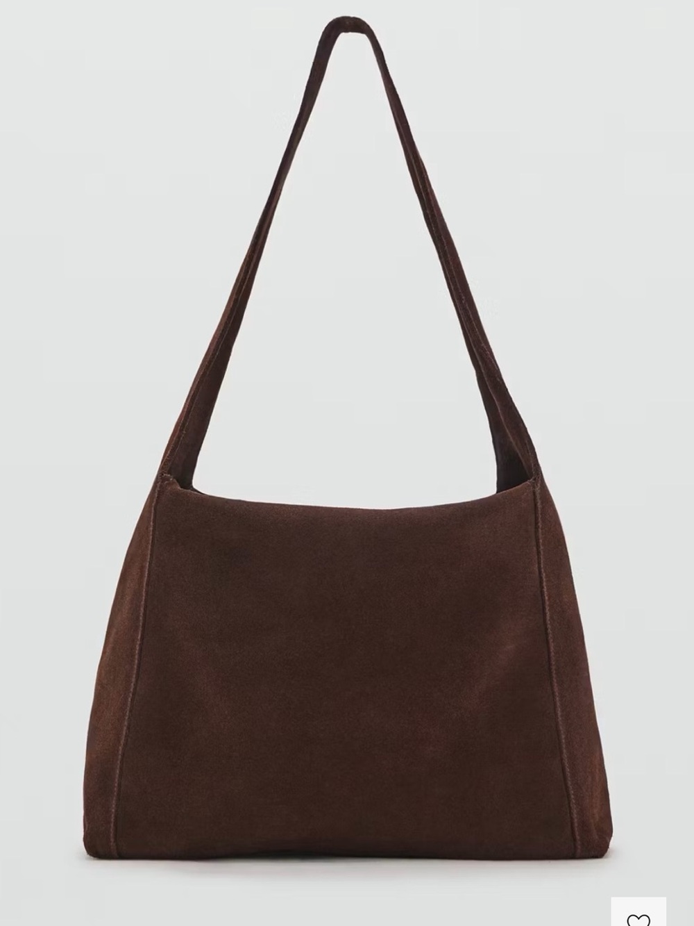 Suede Shoulder Bag - Chocolate Brown - Picture 3 of 7